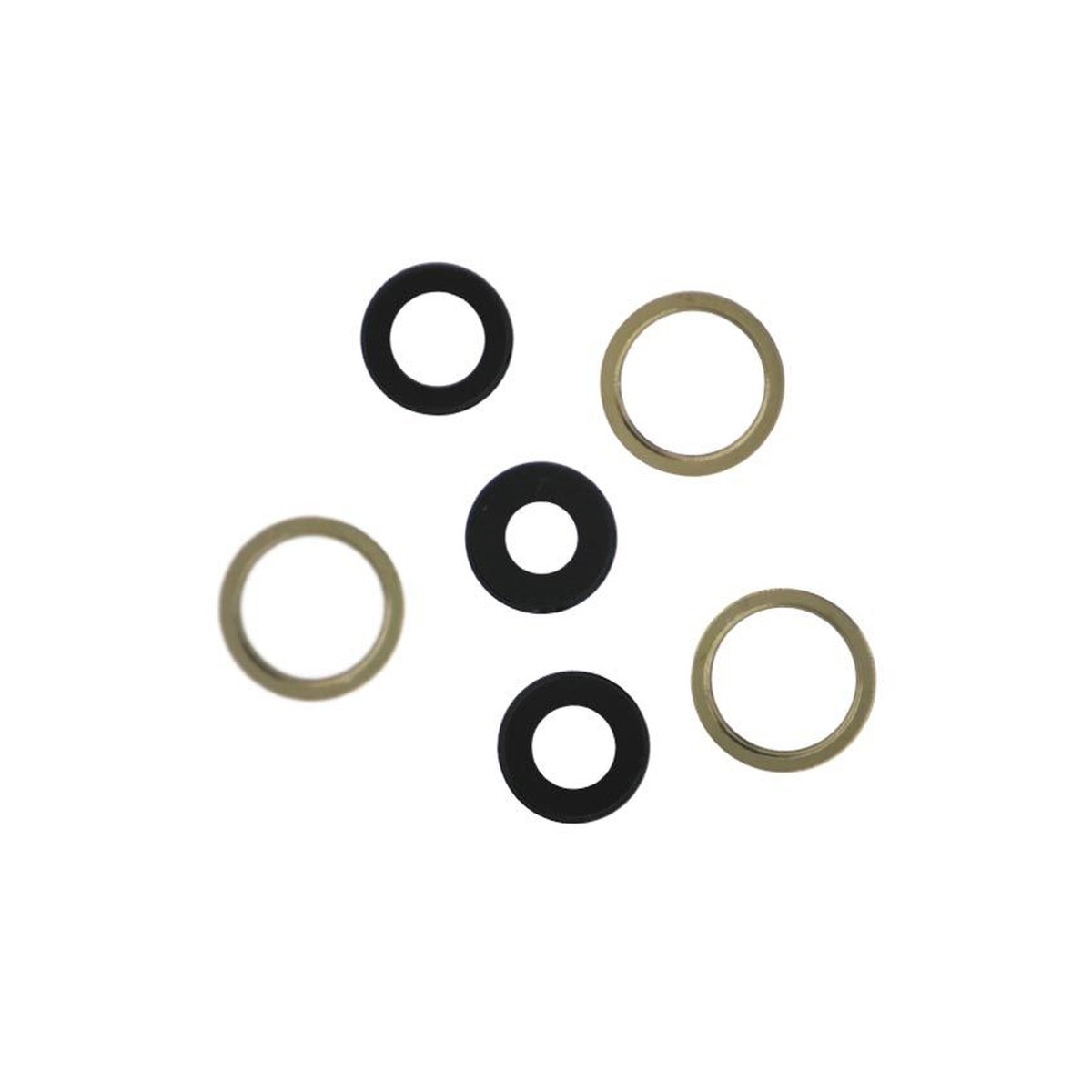 Lente de cámara trasera con anillos para iPhone 12 Pro Max, dorado