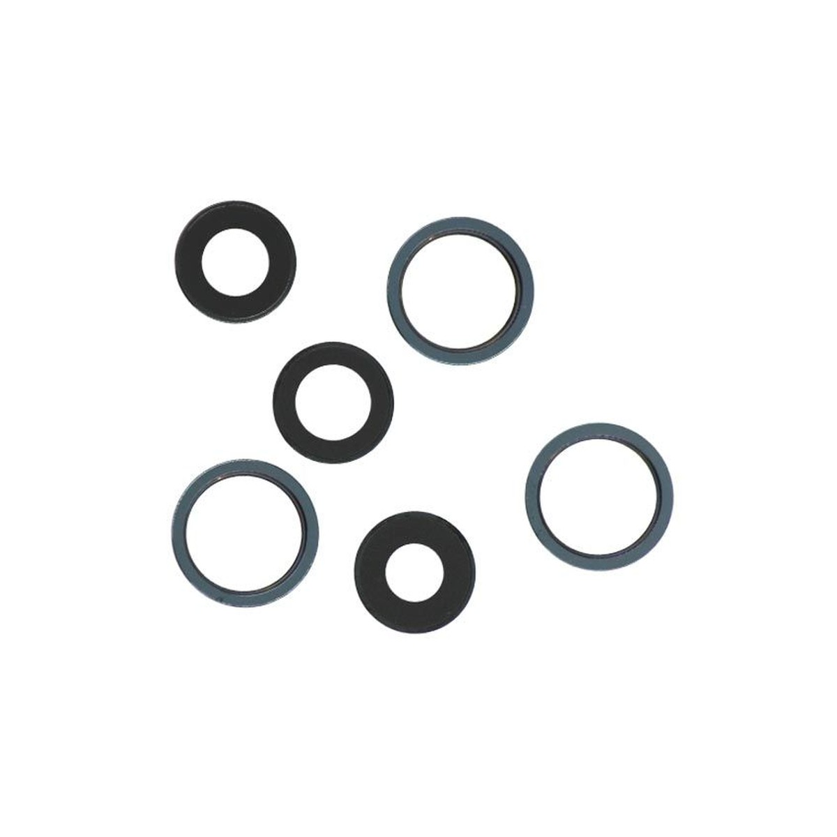 Lente de cámara trasera con anillos para iPhone 12 Pro Max, azul sierra