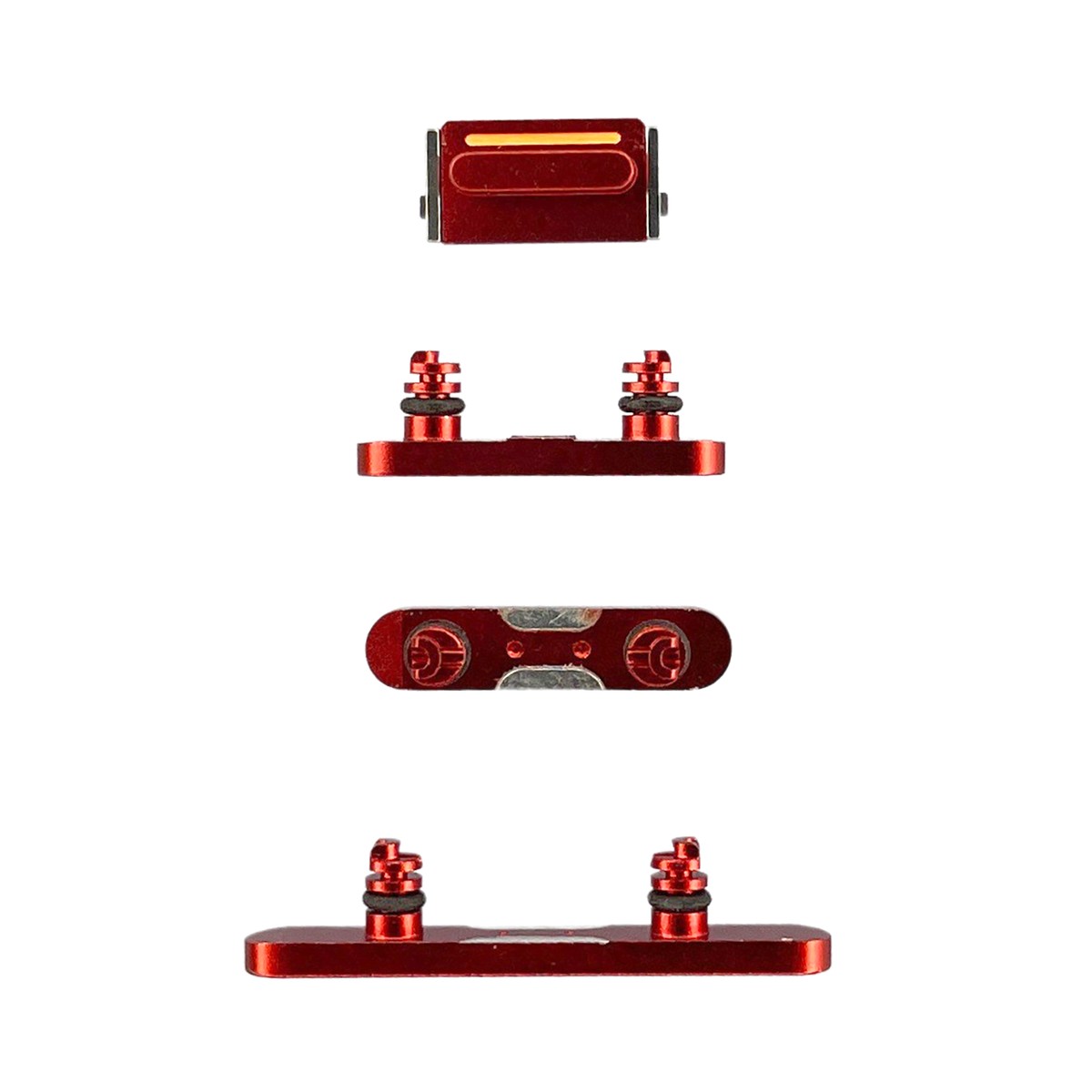 Juego de botones rígidos para iPhone 13, rojo (volumen, encendido, silencio)