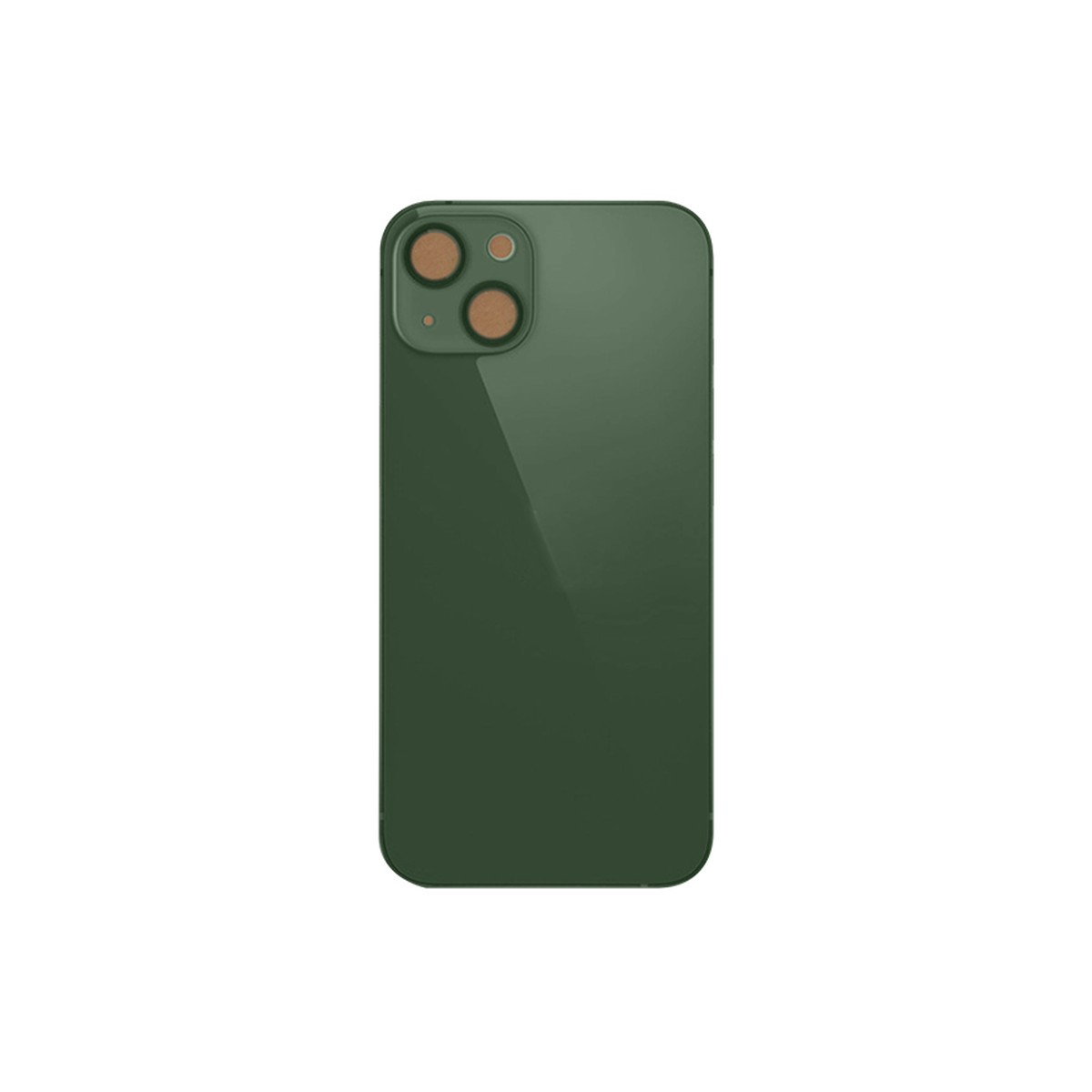 Cristal trasero con adhesivo para iPhone 13 Mini, verde (orificio grande de cámara) — imagen 2