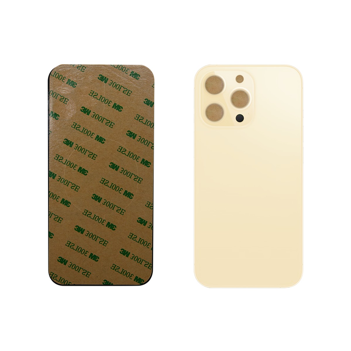 Cristal trasero con adhesivo para iPhone 13 Pro Max, dorado (orificio grande de cámara)