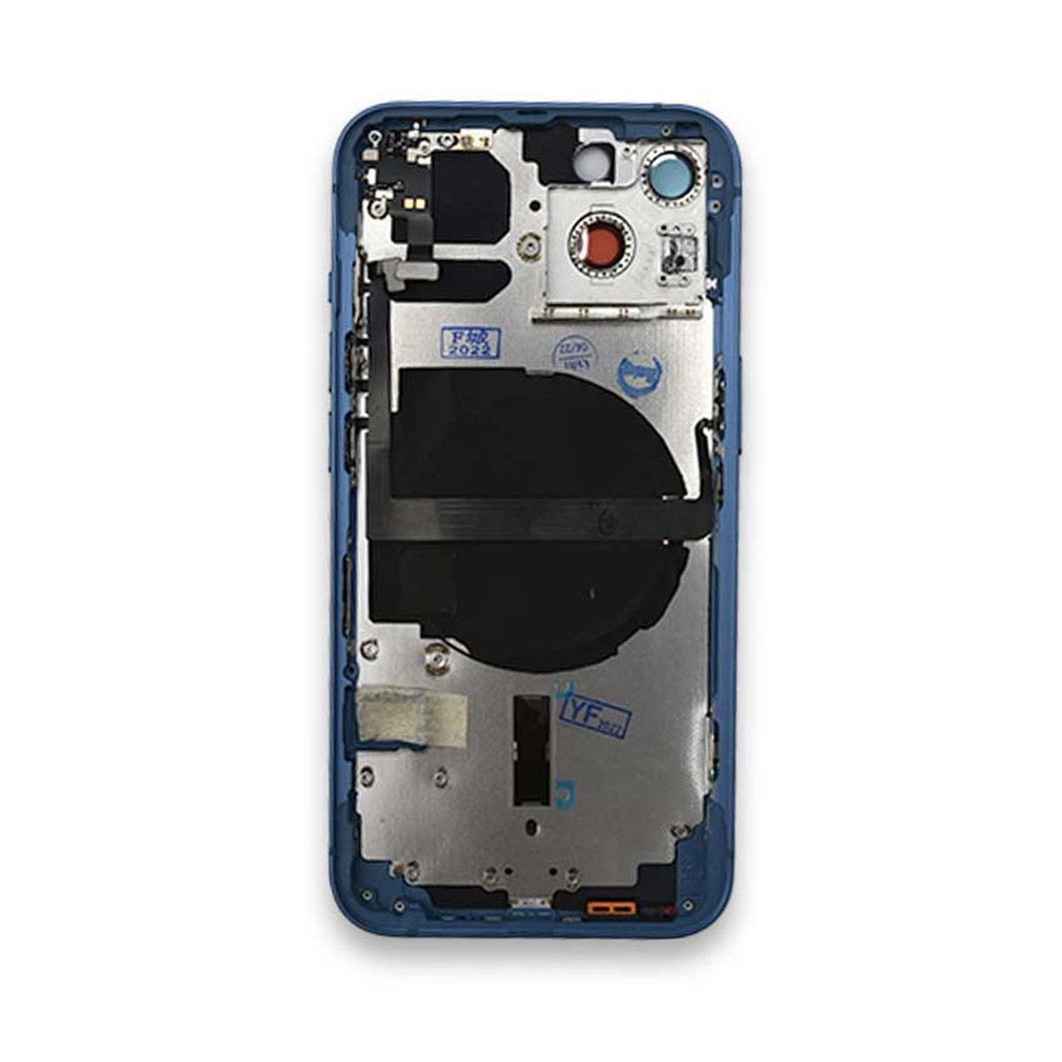 Carcasa trasera con piezas pequeñas preinstaladas para iPhone 13, azul — imagen 2