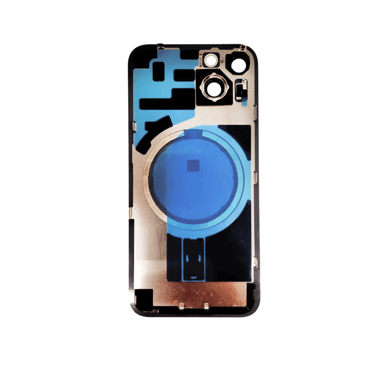 Cristal trasero con NFC inalámbrica / flex de flash / imán / lente de cámara / bisel de cámara / placa metálica para iPhone 14 Plus, luz estelar — imagen 3