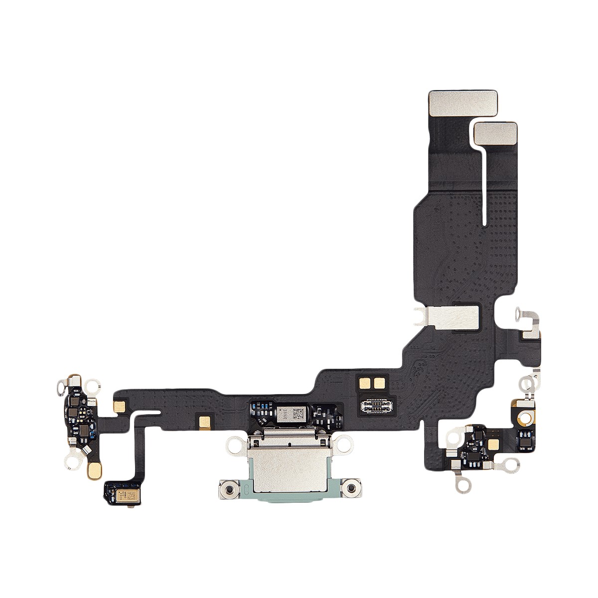 Cable flex con conector de puerto de carga para iPhone 15, verde