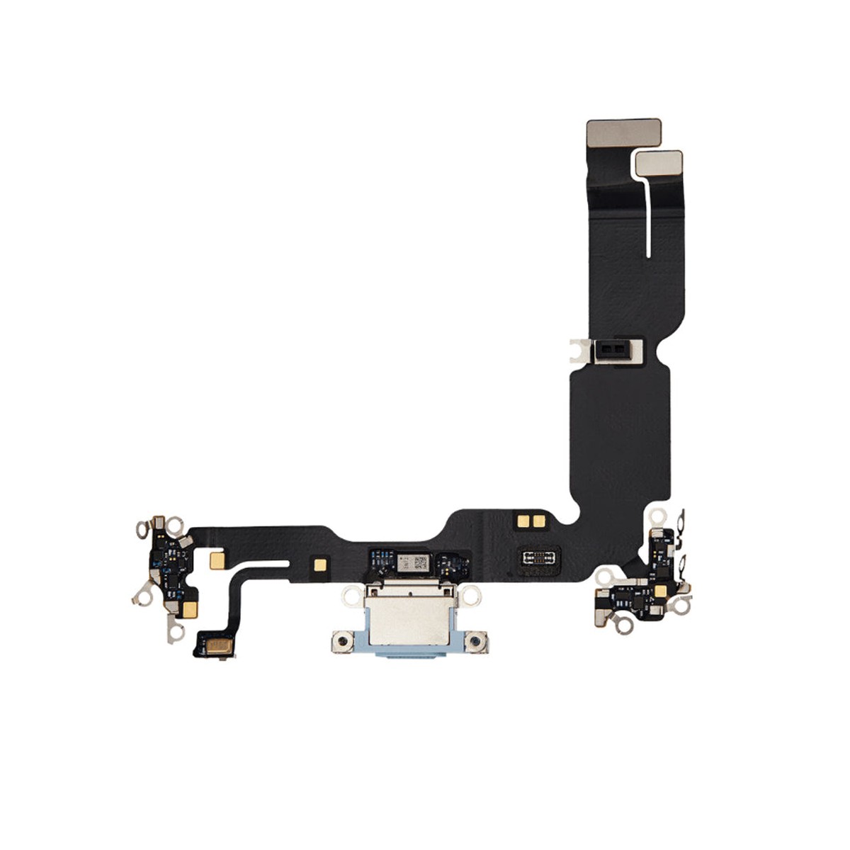 Cable flex con conector de puerto de carga para iPhone 15 Plus, azul