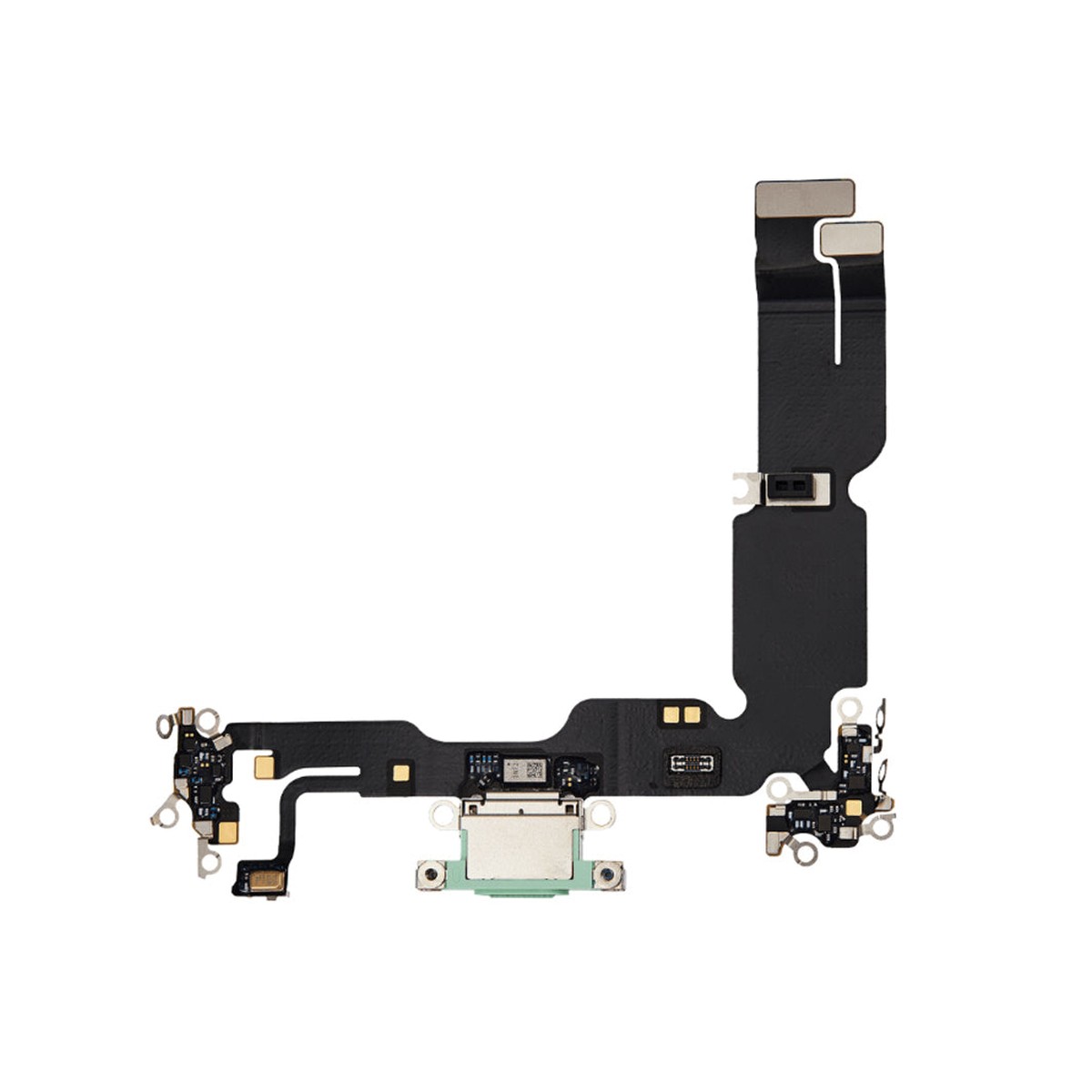 Cable flex con conector de puerto de carga para iPhone 15 Plus, verde