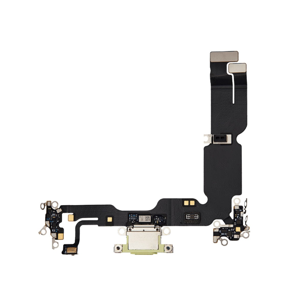 Cable flex con conector de puerto de carga para iPhone 15 Plus, amarillo
