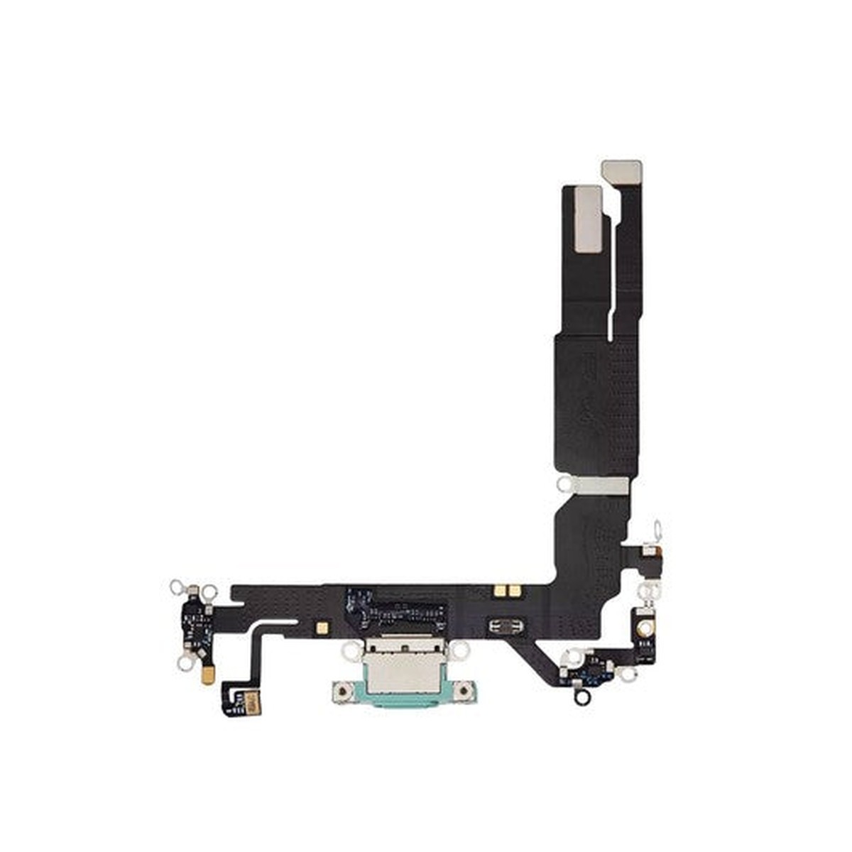 Cable flex con conector de puerto de carga para iPhone 16, verde azulado