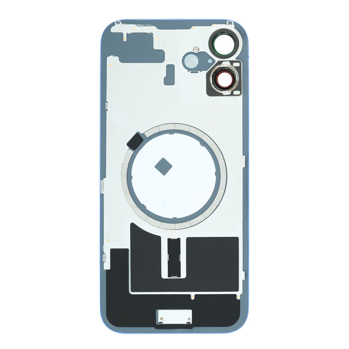 Cristal trasero con marco / imán MagSafe / lente de cámara / bisel de cámara / placa metálica para iPhone 16 Plus, ultramarino — imagen 2