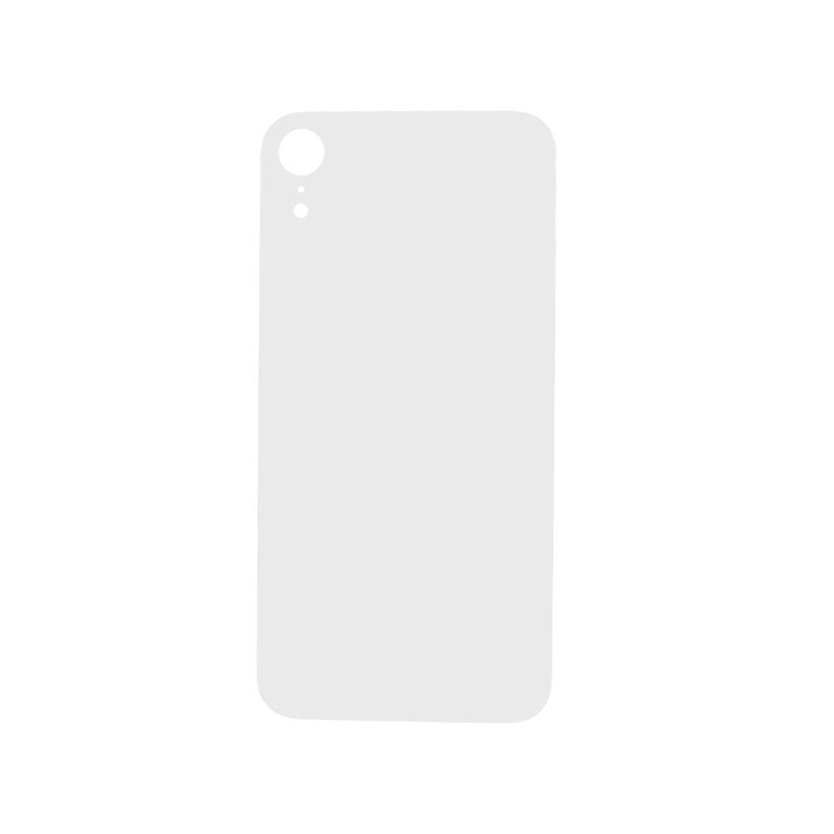 Cristal trasero con adhesivo para iPhone XR, blanco (orificio grande de cámara)