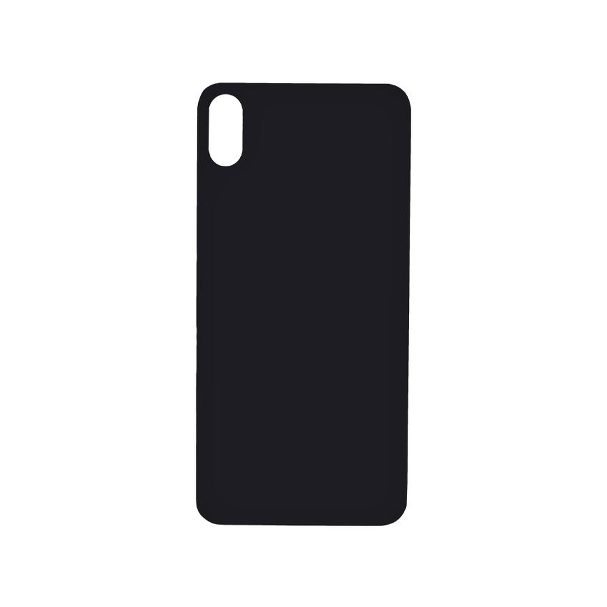 Cristal trasero con adhesivo para iPhone XS Max, negro (orificio grande de cámara)