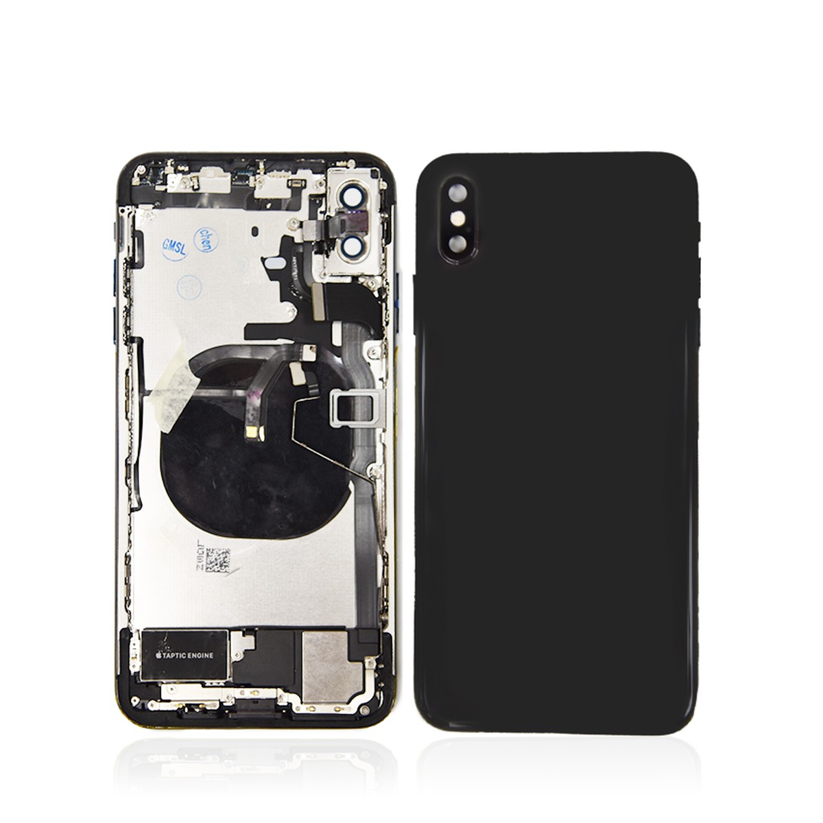 Conjunto de carcasa trasera con piezas pequeñas preinstaladas para iPhone XS Max, gris espacial