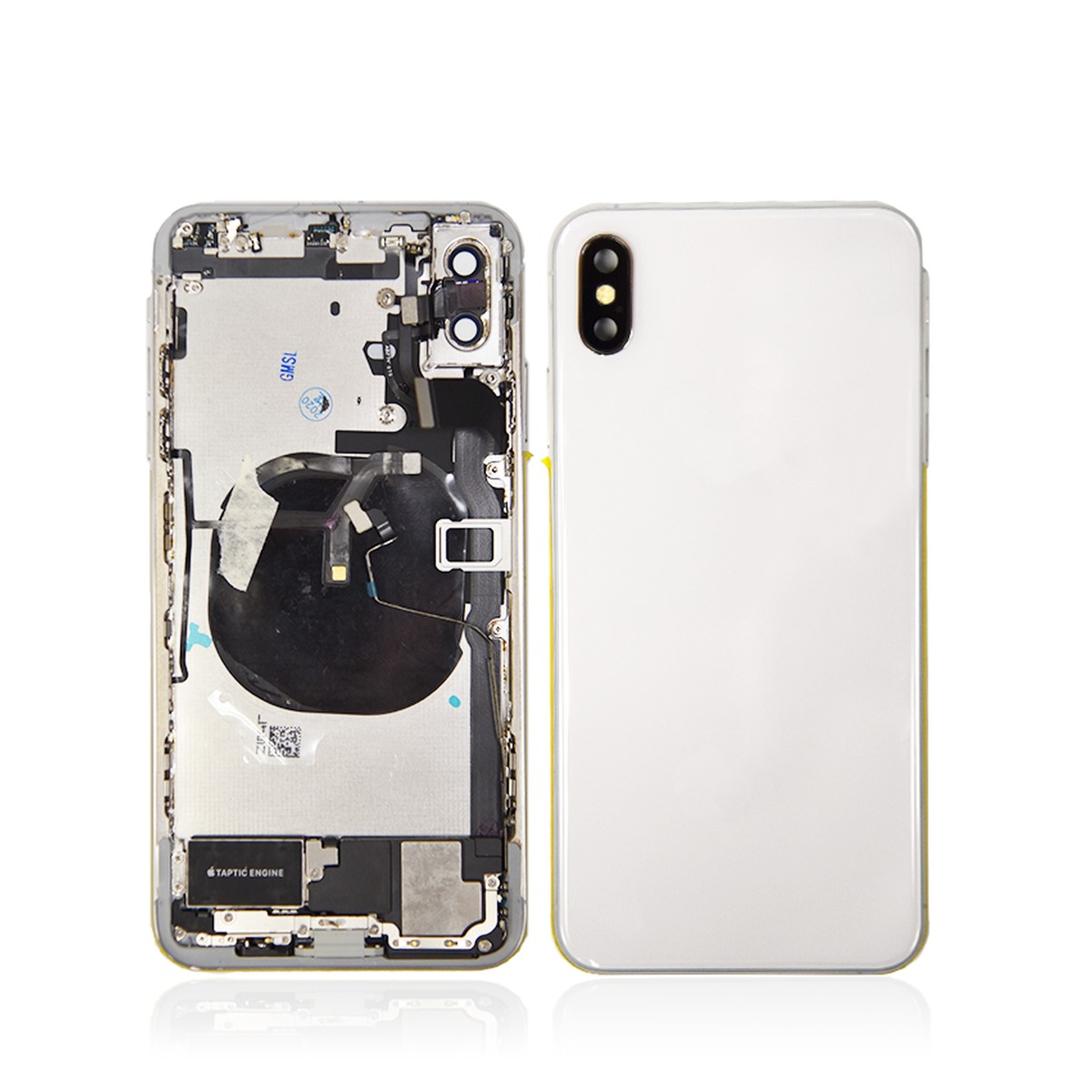 Conjunto de carcasa trasera con piezas pequeñas preinstaladas para iPhone XS Max, plateado