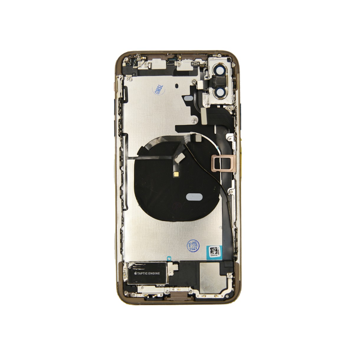 Conjunto de chasis y carcasa trasera con piezas pequeñas preinstaladas para iPhone XS Max, dorado — imagen 3