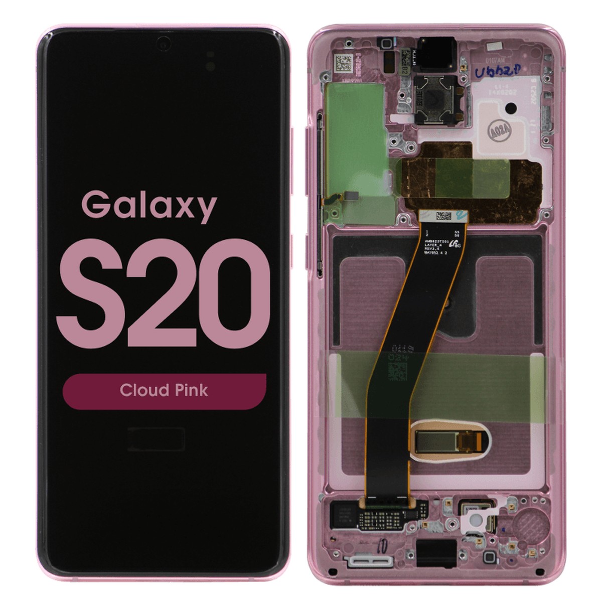 Pantalla OLED con táctil + marco Service Pack para Galaxy S20 (G980), Todas las operadoras excepto Verizon 5G UW, Cloud Pink