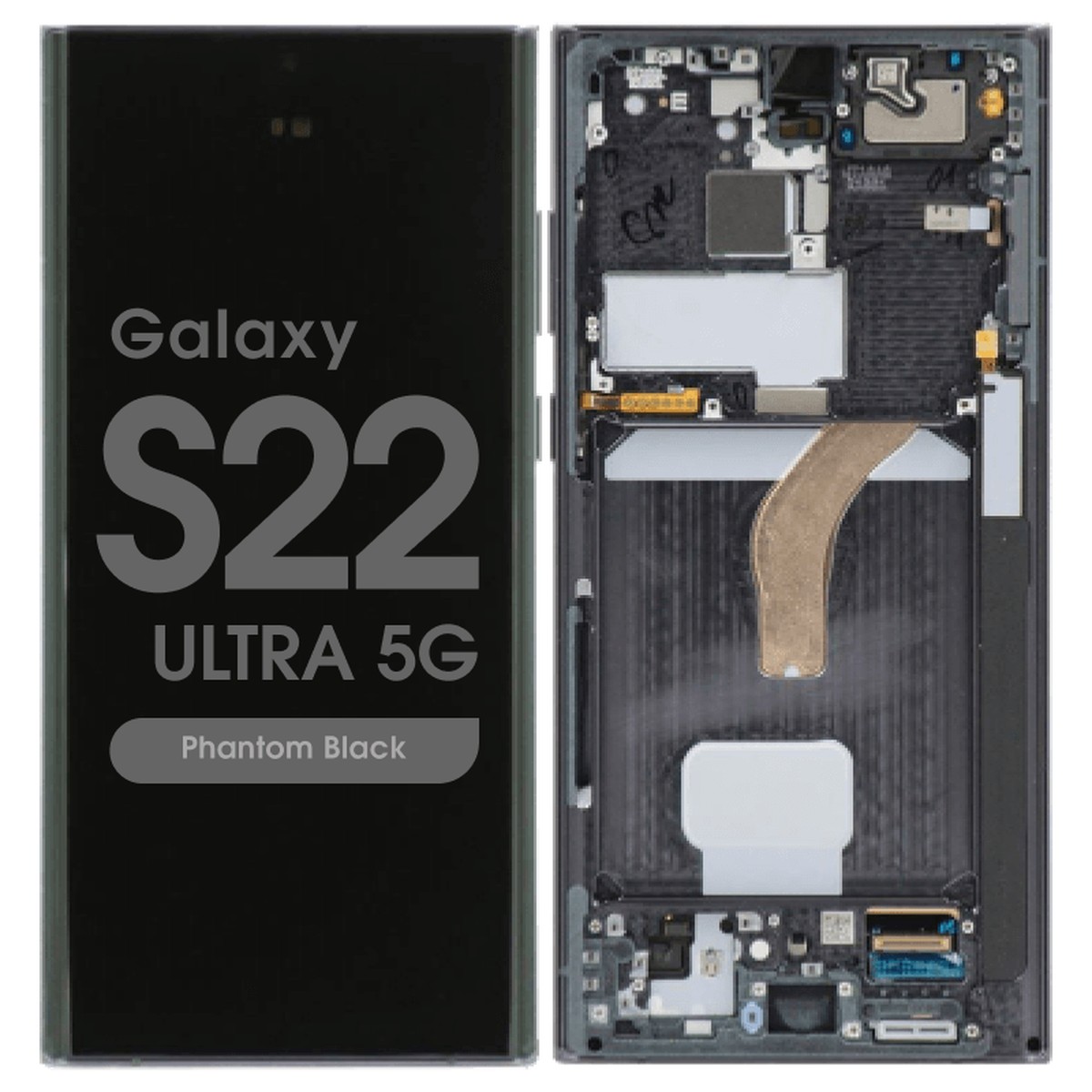 Pantalla OLED con táctil + marco Service Pack para Galaxy S22 Ultra 5G (S908), Phantom Black