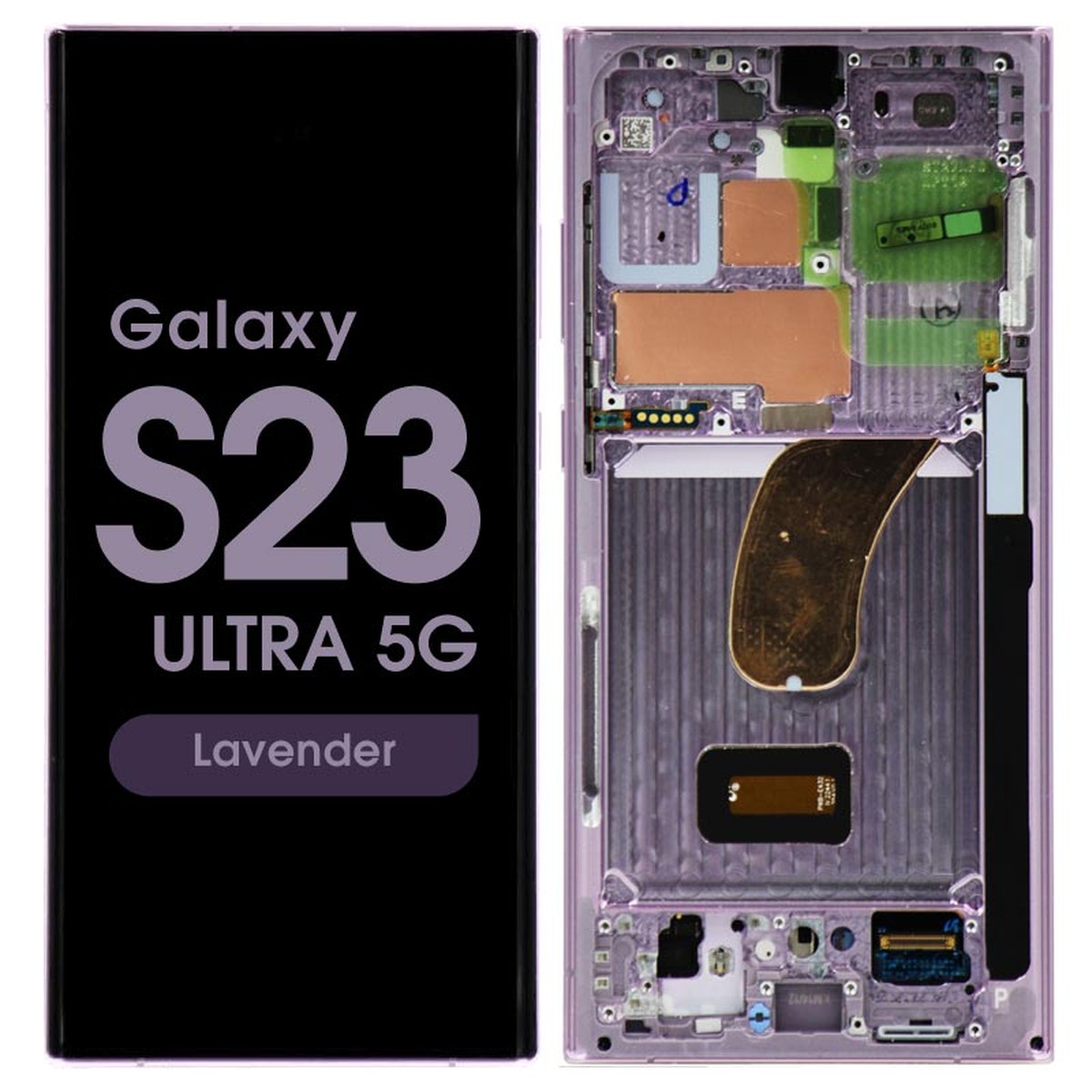Pantalla OLED con táctil + marco Service Pack para Galaxy S23 Ultra 5G (S918), Versión US / Internacional, Lavender