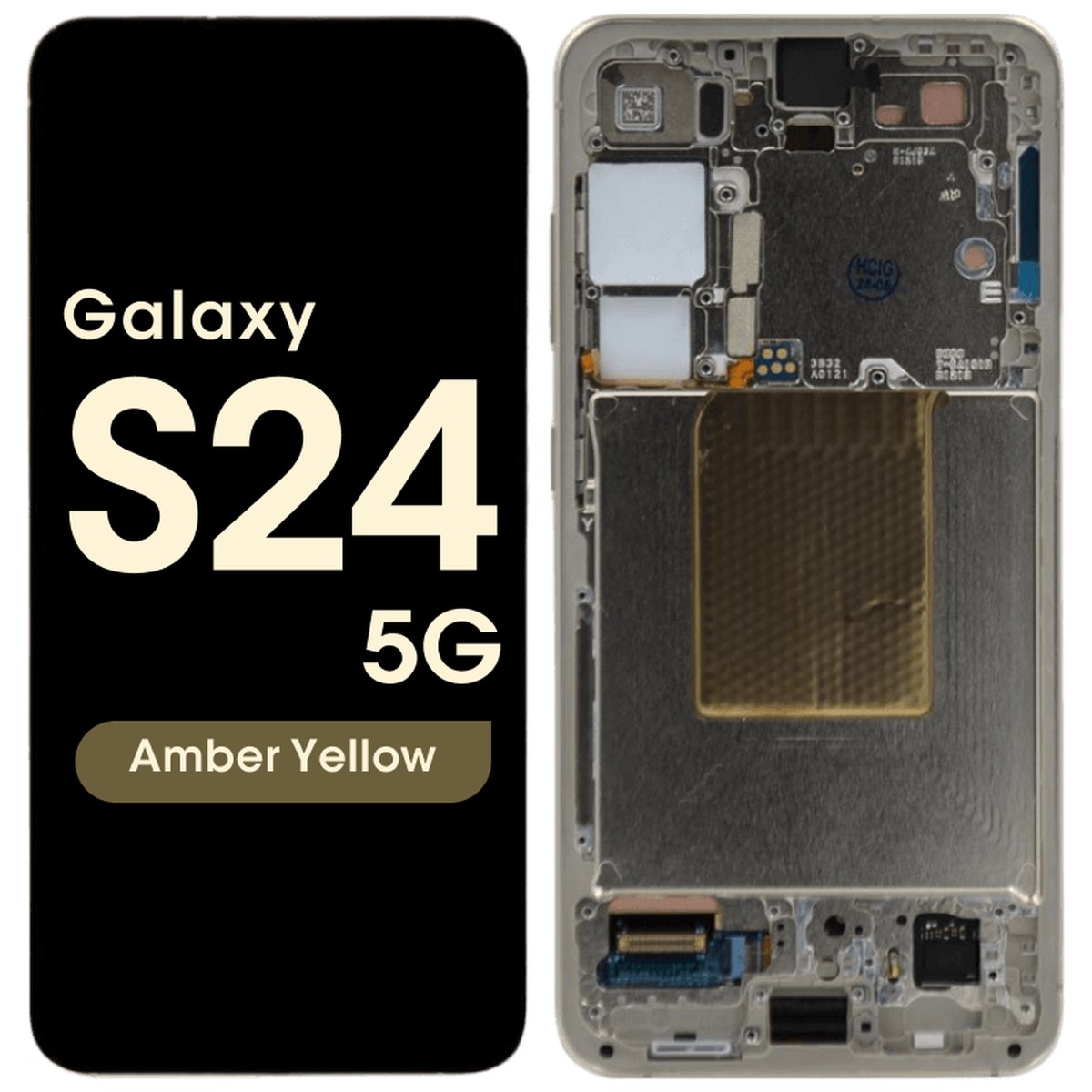 Pantalla OLED con táctil + marco Service Pack para Galaxy S24 5G (S921), Versión US / Internacional, Amber Yellow