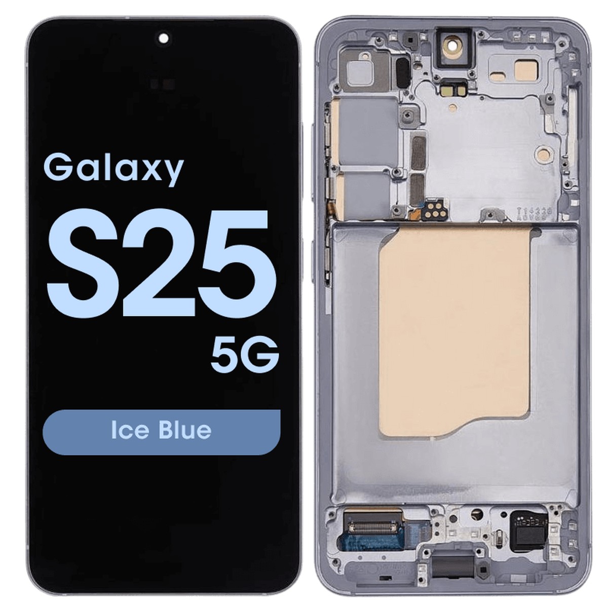 Pantalla OLED con táctil + marco Service Pack para Galaxy S25 5G (S931), Versión US / Internacional, Ice Blue