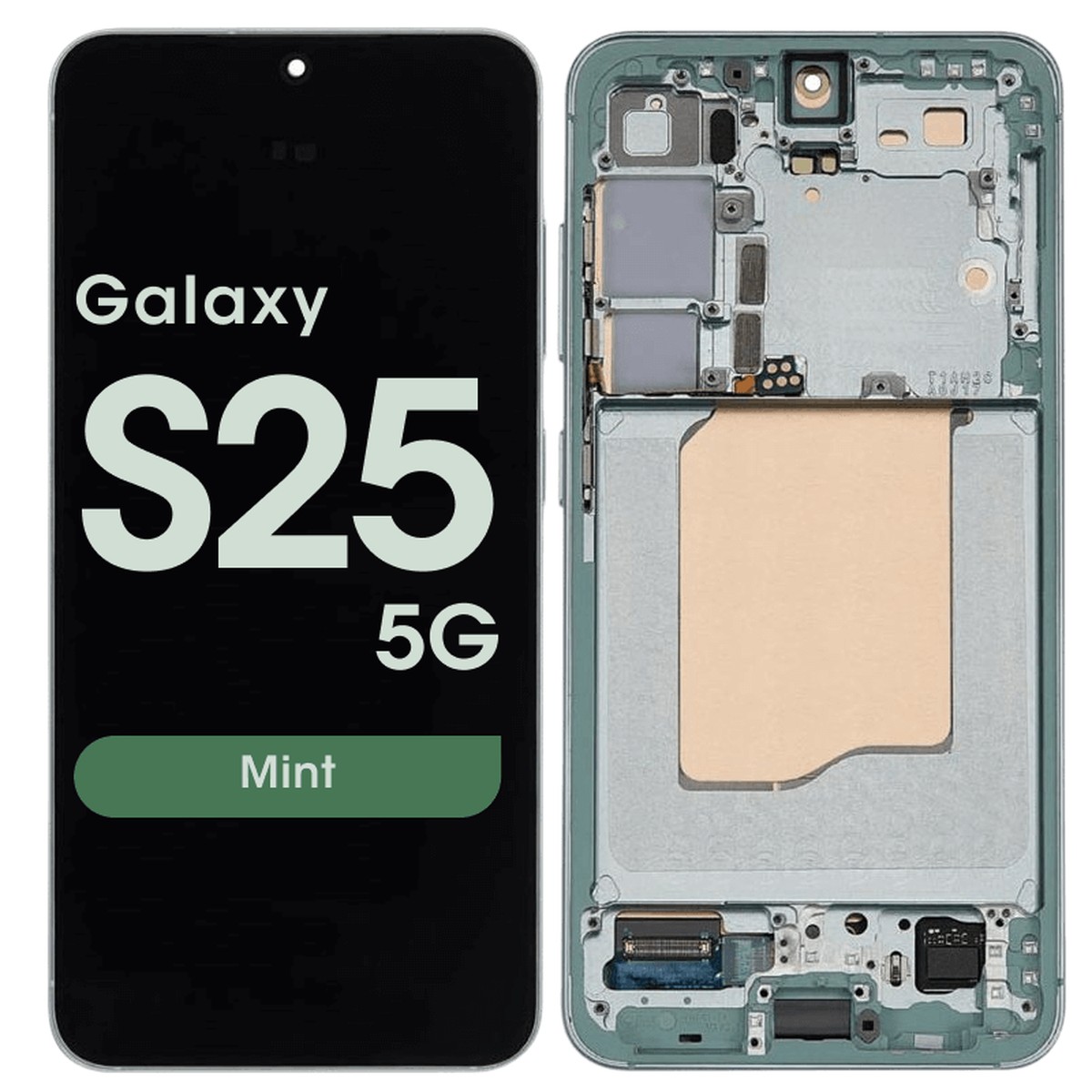Pantalla OLED con táctil + marco Service Pack para Galaxy S25 5G (S931), Versión US / Internacional, Mint