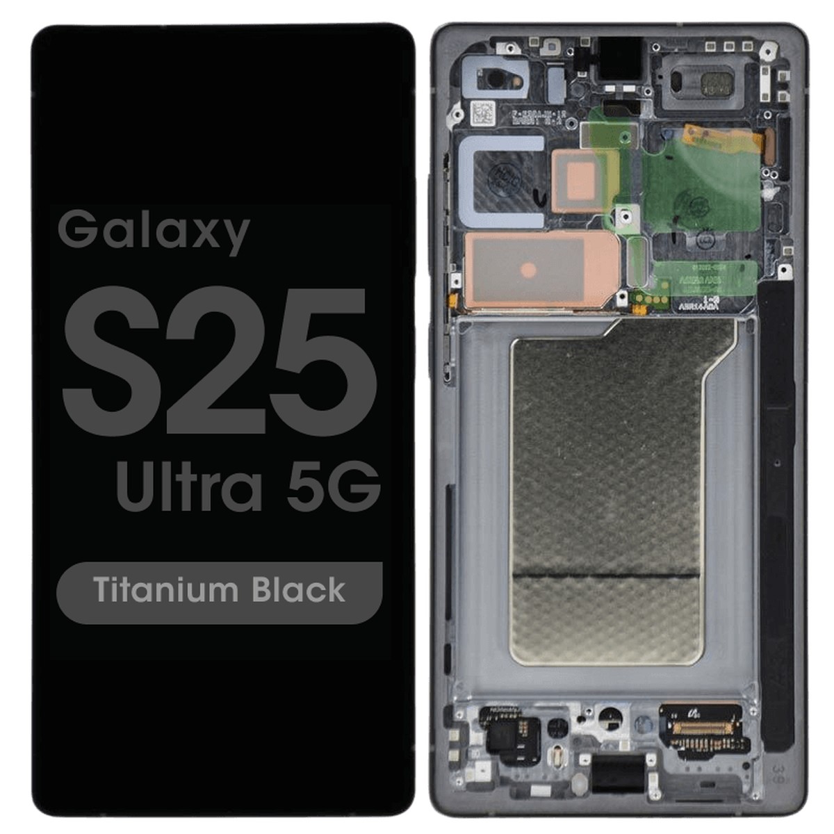 Pantalla OLED con táctil + marco Service Pack para Galaxy S25 Ultra 5G (S938), Titanium Black