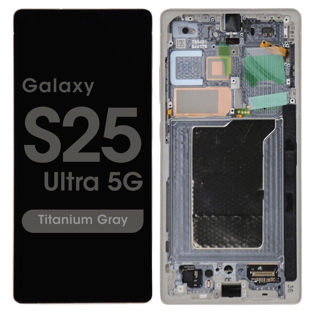 Pantalla OLED con táctil + marco Service Pack para Galaxy S25 Ultra 5G (S938), Titanium Gray