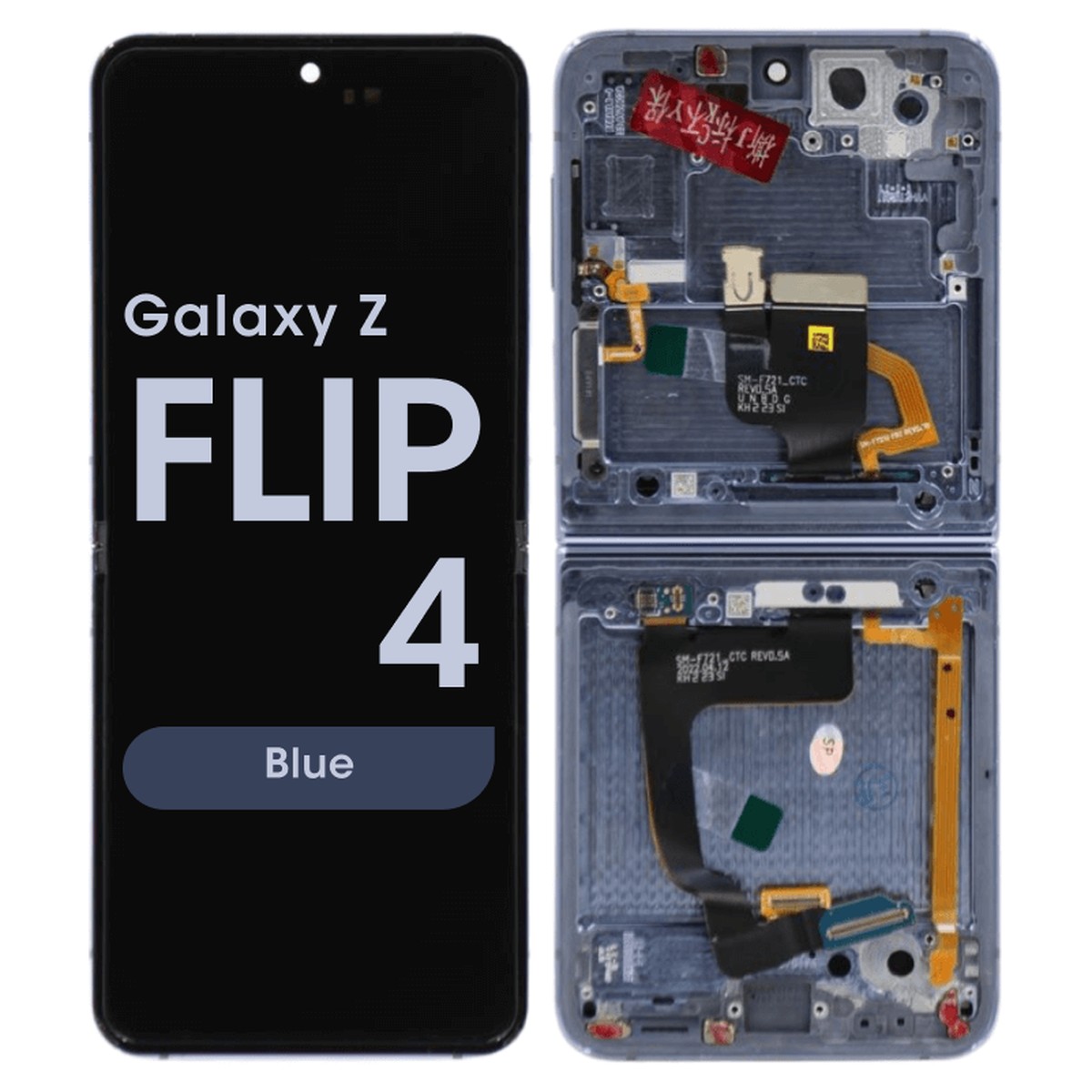Pantalla OLED con táctil + marco Service Pack para Galaxy Z Flip 4 (F721), Versión US / Internacional, Blue