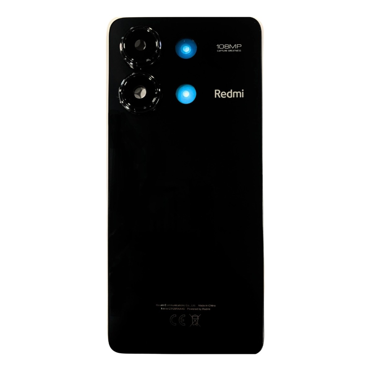Tapa trasera con lente de cámara principal Xiaomi para Redmi Note 13, Negro
