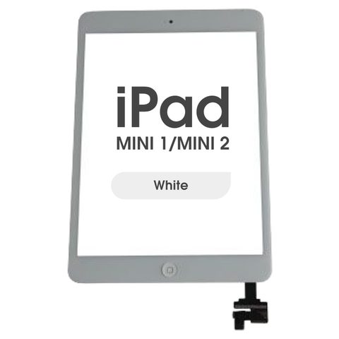 Cristal táctil con digitalizador y botón de inicio Aftermarket para iPad Mini 1 / iPad Mini 2, White