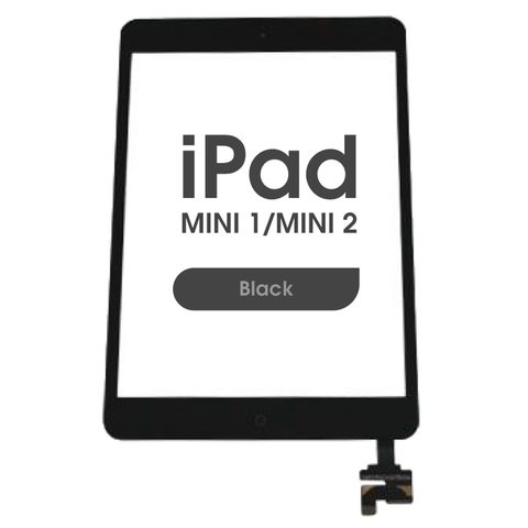 Cristal táctil con digitalizador y botón de inicio Aftermarket para iPad Mini 1 / iPad Mini 2, Black