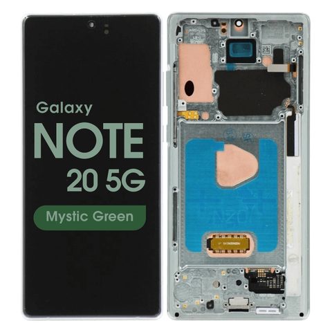 Pantalla Soft OLED con táctil + marco Aftermarket para Galaxy Note 20 5G (N980), Mystic Green — imagen 1