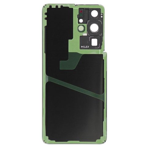 Carcasa trasera con adhesivo y lente de cámara para Galaxy S21 Ultra 5G (G998), Phantom Black — imagen 2