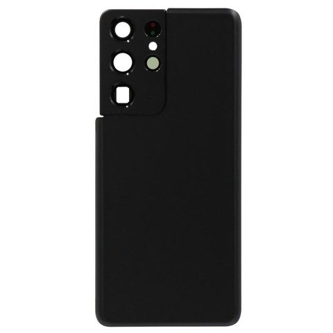 Carcasa trasera con adhesivo y lente de cámara para Galaxy S21 Ultra 5G (G998), Phantom Black — imagen 1