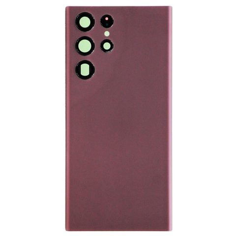 Carcasa trasera con adhesivo y lente de cámara para Galaxy S22 Ultra 5G (S908), Burgundy — imagen 1