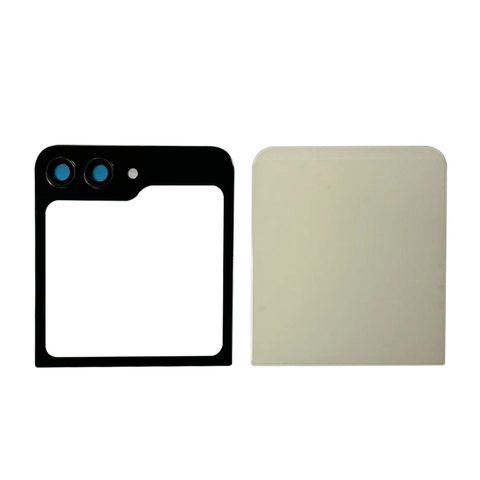 Carcasa trasera con adhesivo y lente de cámara para Galaxy Z Flip 5 5G (F731), Cream — imagen 1