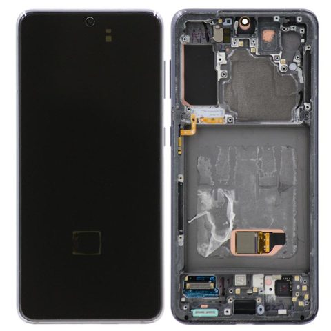Pantalla OLED con táctil + marco OEM Pull para Galaxy S21 (G991), Grado B Plus, Must Transfer Antenna for Verizon / Phantom Gray — imagen 1