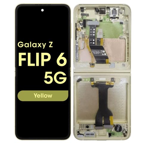 Pantalla OLED con táctil + marco OEM Pull para Galaxy Z Flip 6 5G (F741), Grado B Plus, Yellow — imagen 1