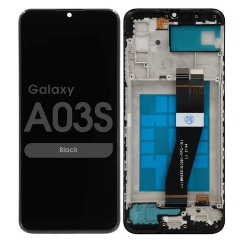 Pantalla LCD con táctil + marco Premium para Galaxy A03s, A037M / 2021 / TYPE-C / Black — imagen 1