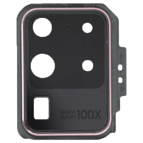Lente de cámara trasera con anillo bisel y adhesivo para Galaxy S20 Ultra (G988), Cosmic Pink — imagen 1