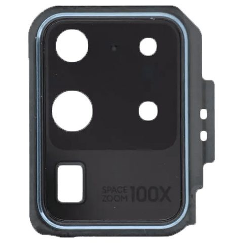 Lente de cámara trasera con anillo bisel y adhesivo para Galaxy S20 Ultra (G988), Cosmic Blue — imagen 1