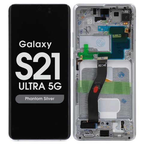 Pantalla OLED con táctil + marco Reacondicionado para Galaxy S21 Ultra 5G (G998), Must Transfer Antenna for Verizon / Phantom Silver — imagen 1