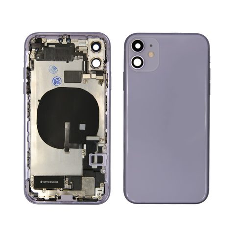 Conjunto de chasis y carcasa trasera con piezas pequeñas preinstaladas para iPhone 11, morado