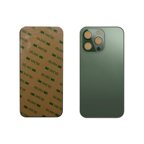 Cristal trasero con adhesivo para iPhone 13 Pro, verde alpino (orificio grande de cámara) — imagen 1