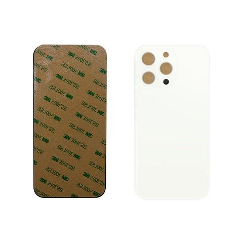 Cristal trasero con adhesivo para iPhone 13 Pro Max, plateado (orificio grande de cámara) — imagen 1