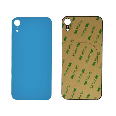Cristal trasero con adhesivo para iPhone XR, azul (orificio grande de cámara) — imagen 3