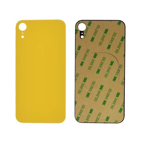 Cristal trasero con adhesivo para iPhone XR, amarillo (orificio grande de cámara) — imagen 3