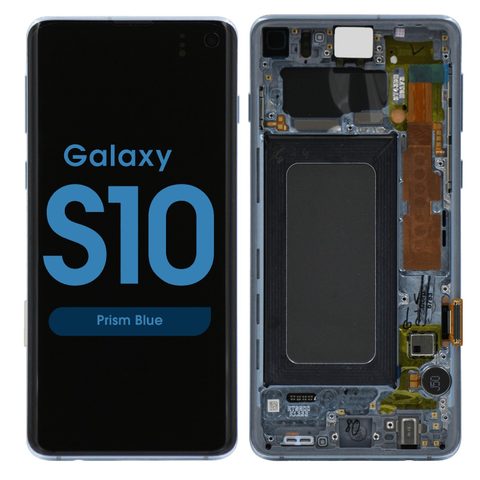 Pantalla OLED con táctil + marco Service Pack para Galaxy S10 (G973), Prism Blue — imagen 1