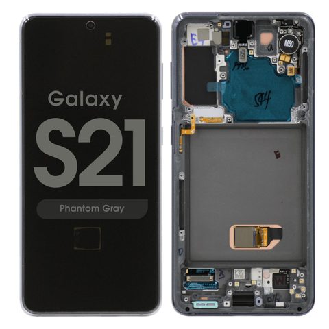 Pantalla OLED con táctil + marco Service Pack para Galaxy S21 (G991), Must Transfer Antenna for Verizon / Phantom Gray — imagen 1