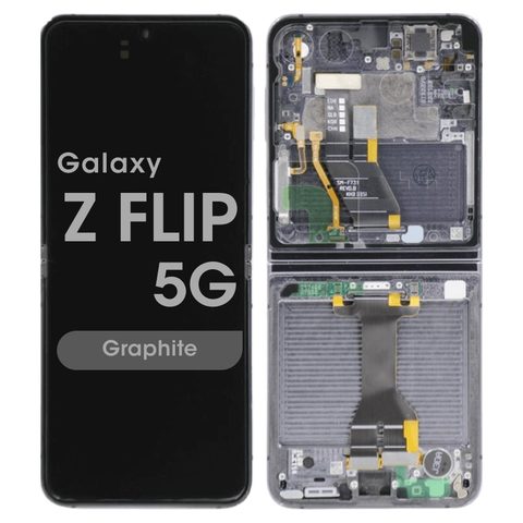 Pantalla OLED con táctil + marco Service Pack para Galaxy Z Flip 5 5G (F731), Graphite — imagen 1